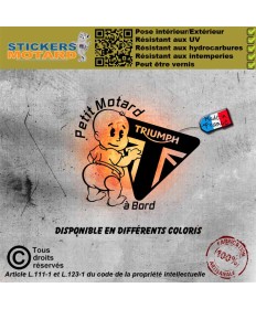 Stickers autocollant bébé motard à bord Triumph