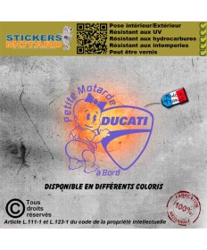 Stickers autocollant bébé motarde à bord Ducati