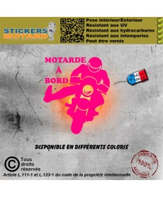 Stickers autocollant motarde à bord merci pied