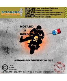 Stickers autocollant motard à bord merci pied