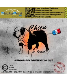 Stickers autocollant chien à bord Bouledogue Français