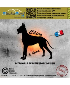 Stickers autocollant chien à bord Dogue Allemand