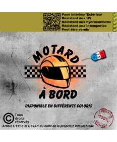 Stickers autocollant motard à bord casque damier