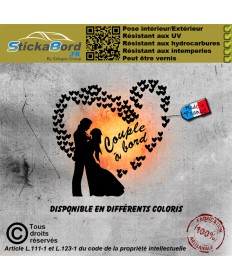 Stickers autocollant amoureux à bord coeur