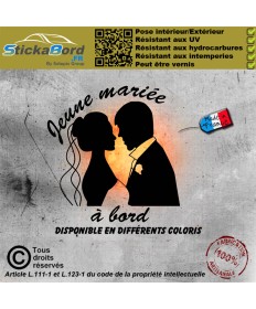 Stickers autocollant jeune mariée à bord