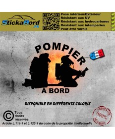 Stickers autocollant pompier à bord