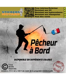 Stickers autocollant pêcheur à bord