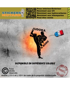 Stickers autocollant judoka à bord