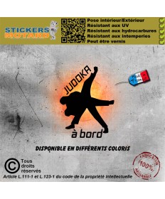 Stickers autocollant judoka à bord