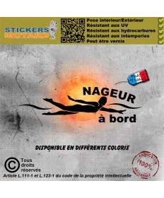 Stickers autocollant nageur à bord