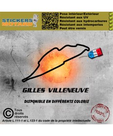 Stickers autocollant circuit gilles villeneuve - canada