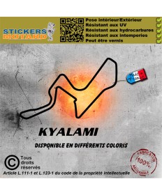 Stickers autocollant circuit kyalami - afrique du sud