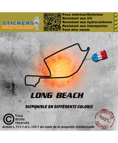 Stickers autocollant circuit long beach - usa