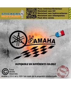 Stickers autocollant motard à bord v Yamaha damier