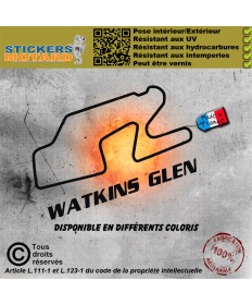 Stickers autocollant circuit watkins glen - usa