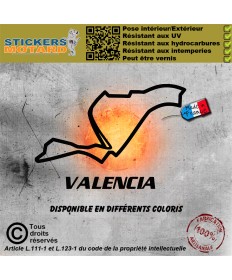 Stickers autocollant circuit valencia - espagne