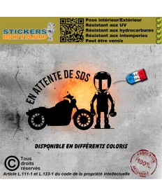 Stickers autocollant humoristique attente de sds chopper